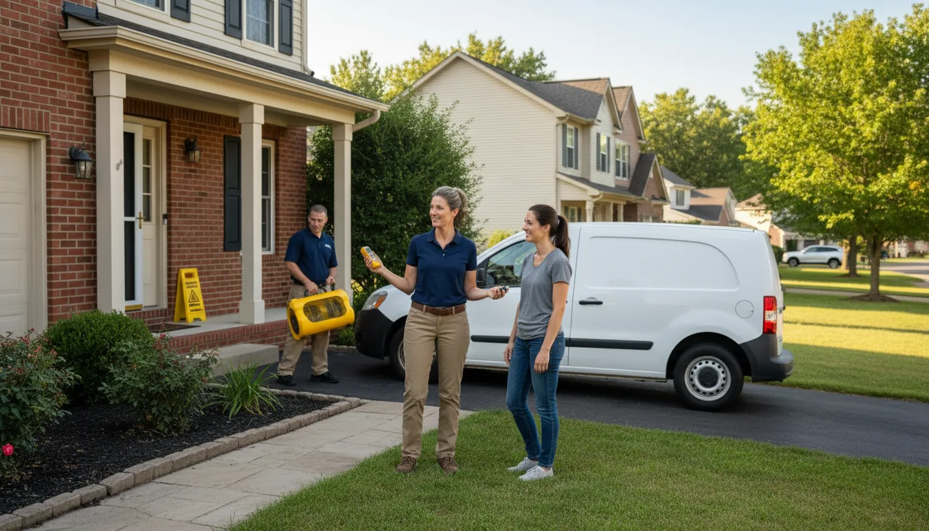 Residential water damage restoration in Greenview, IL